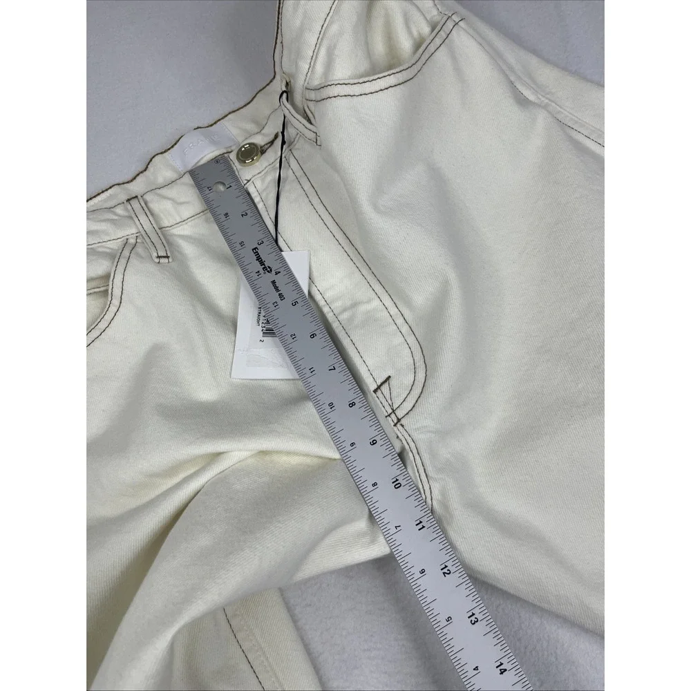 FRAME Le Italien Straight Fit Cotton Jeans Ivory Womens 32 Made in Italy NEW